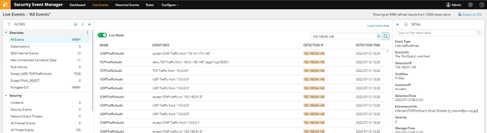 検索による絞込結果