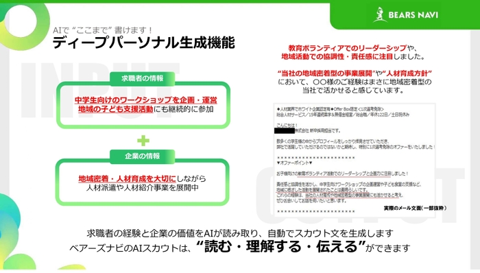 ディープパーソナル生成機能について