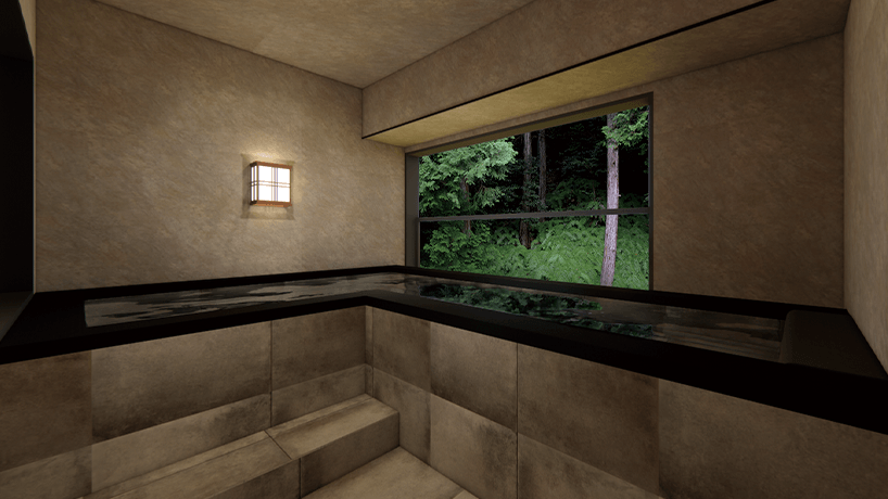 ロイヤルスイート：客室半露天風呂