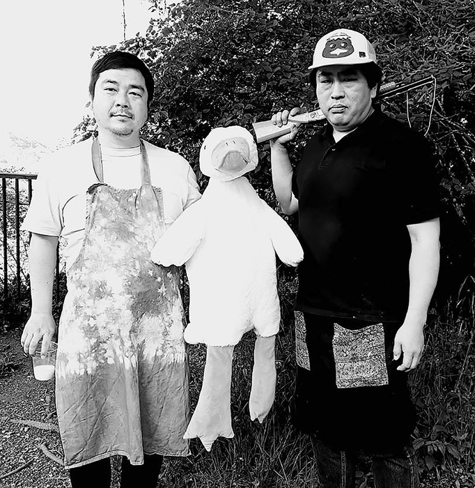 きよがっぱおじさん氏(右)と制作協力者の鵜中JIN氏(左)