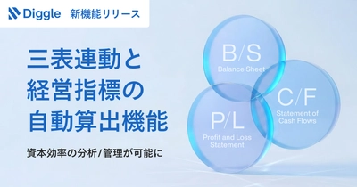 PL・BS・CFの「三表連動」から資本効率まで一気通貫で管理経営資源の戦略的な投資判断を支える経営管理プラットフォーム「Diggle」、経営指標を自動算出する新機能をリリース