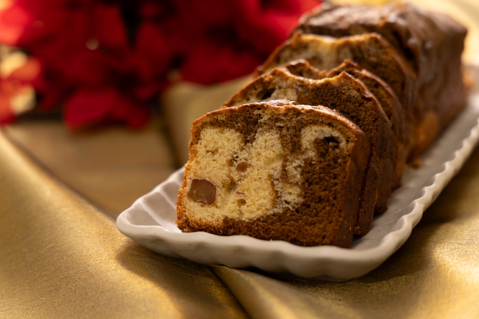 クリスマスの朝、暖炉に漂う香り～コーヒーとマロンのパウンド