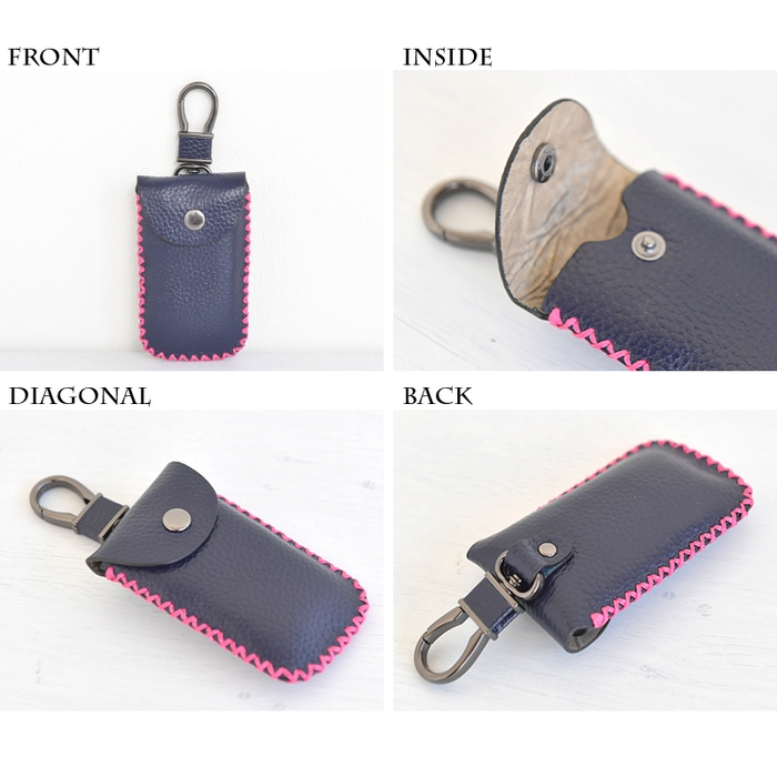 Pixy Party 本革 磁気防止スマートキーケースのディティール