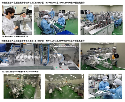 韓国医薬部外品製造業申告済み工場(第1213号):「KF94SUUM:息」「NANOSUUM:息」の製造風景