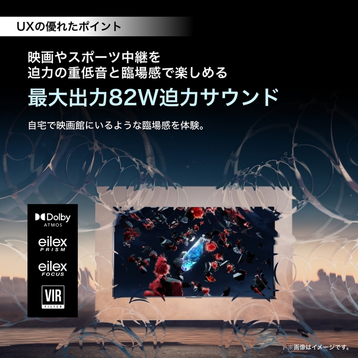 最大出力82W迫力サウンド