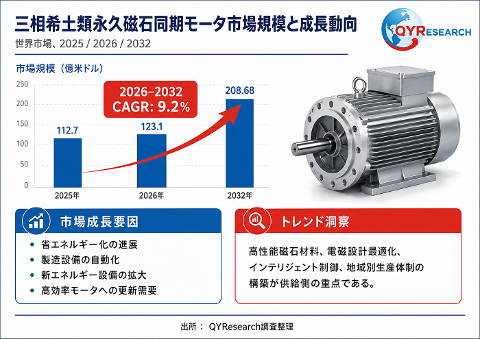 三相希土類永久磁石同期モータの世界市場規模、シェア、動向分析調査レポート2026-2032
