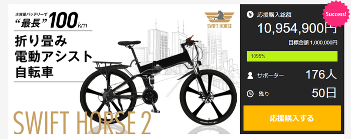 26インチ折り畳み電動アシスト自転車【SWIFT HORSE 2】