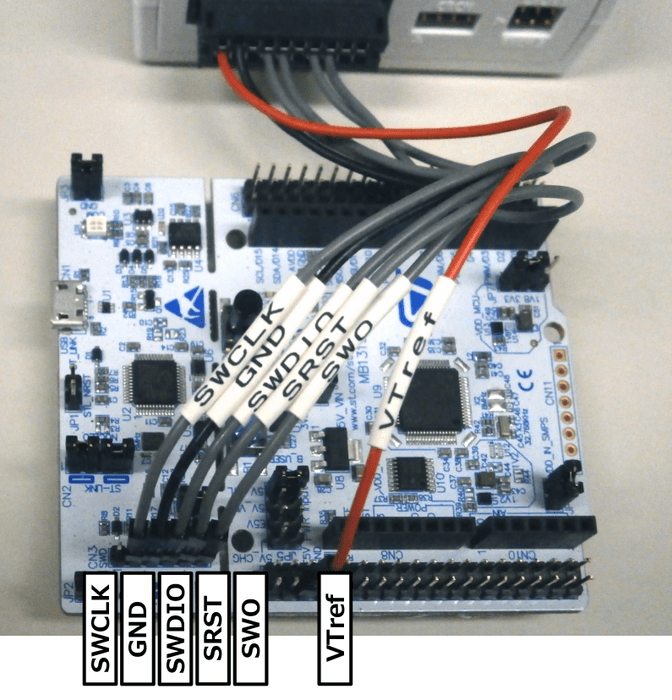 STM32 Nucleoボードへの接続イメージ