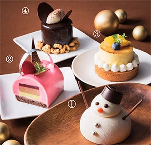 (1)雪だる君 (2)フランボワーズピスターシュ (3)キャラメルオランジュ (4)カラメルショコラ
