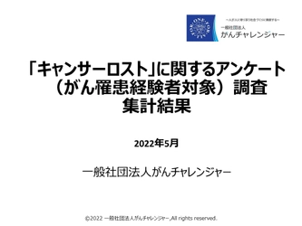 「『キャンサーロスト』に関するアンケート」調査結果のご報告