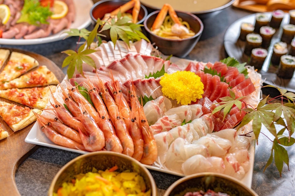 【冬ビュッフェ】新鮮魚介のお造り