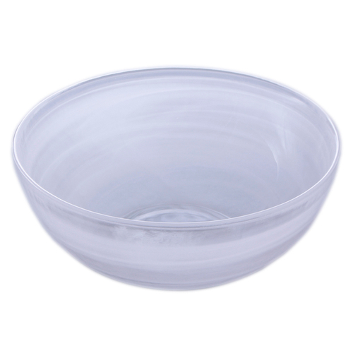 「Marble ガラス WH Bowl L」価格：649円／サイズ：Φ22×H4.5cm／容量：約1,200ml