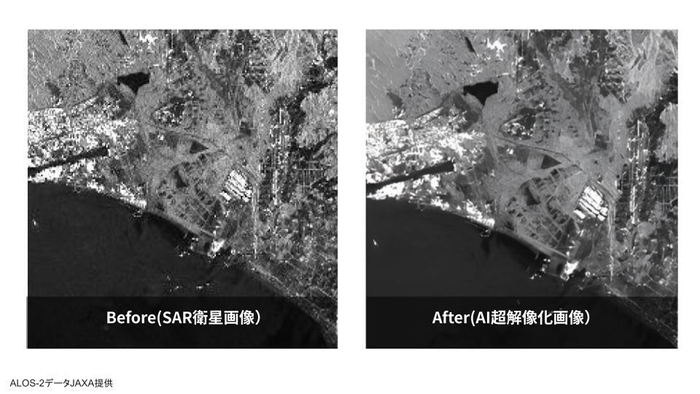 SAR衛星画像のAI超解像度化