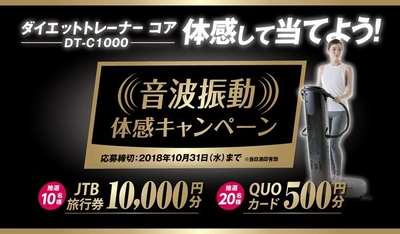 体感して感想を送ると抽選で10名様に1万円の旅行券が当たる！ 「音波振動体感キャンペーン」10月31日まで実施