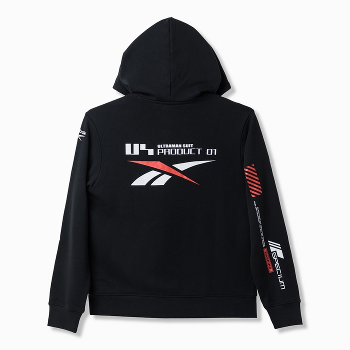 Reebok × ULTRAMAN HOODIE (黒／背面)