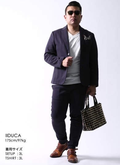 スウェット素材 セットアップ 上下セット ストレッチテーラードカジュアルスーツ 13,800円