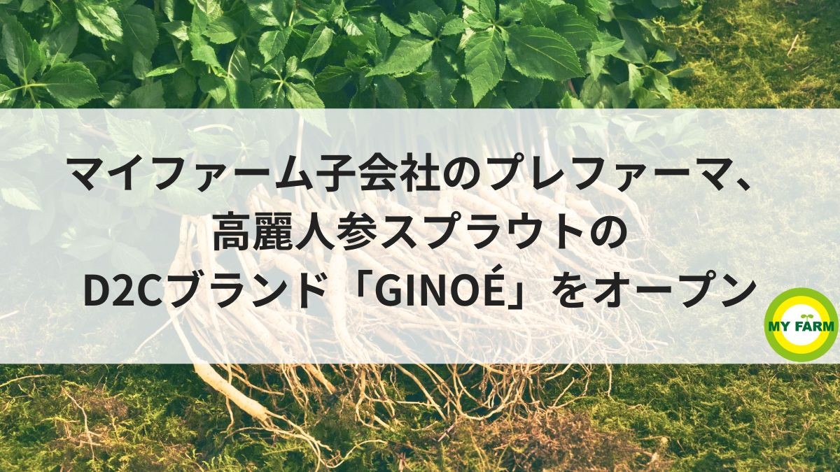 マイファーム子会社のプレファーマ、高麗人参スプラウトのD2Cブランド「GINOÉ」をオープン