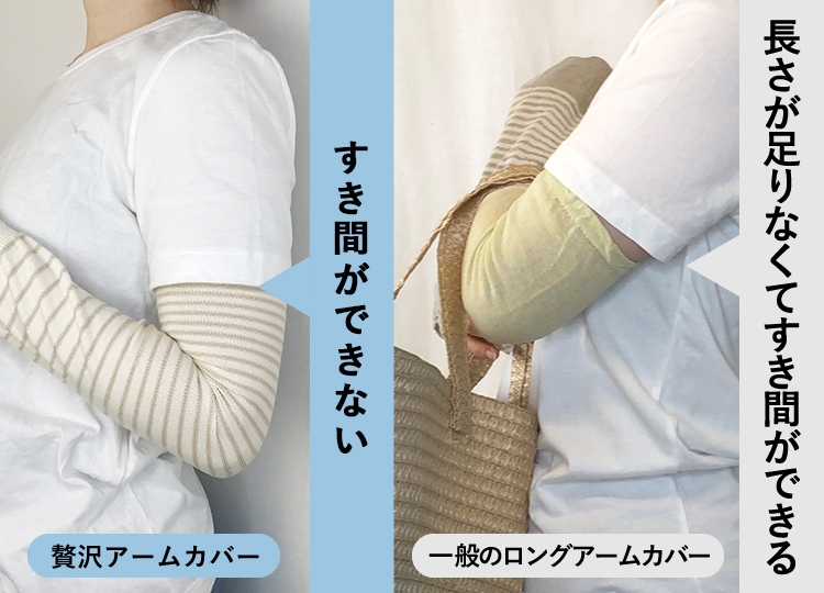 二の腕までしっかりカバー