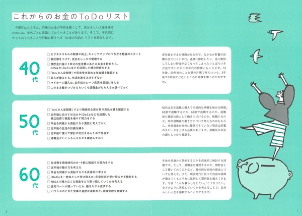 各年代ですべきアクションが一覧に