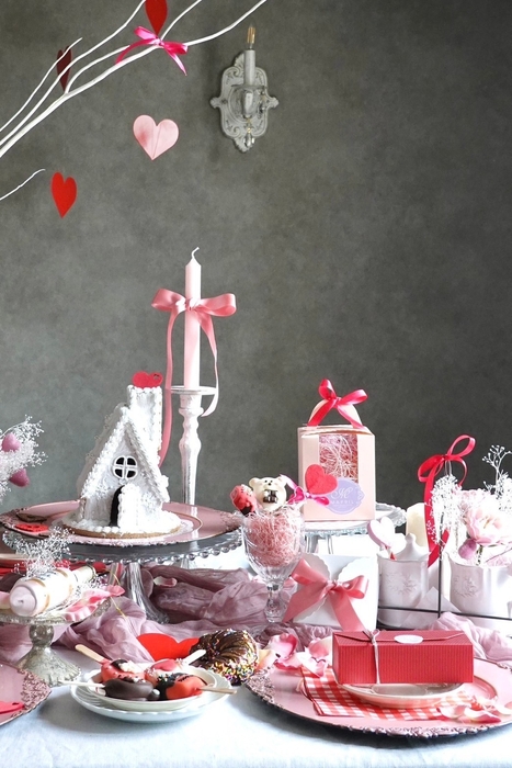 店内はキュートなバレンタインディスプレイでいっぱい!