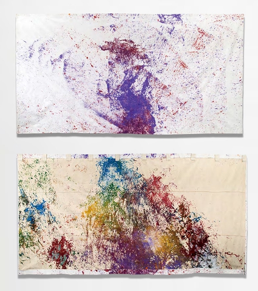 嶋本昭三「無題」布・アクリル、ガラスの欠片 243.0×473.0cm 落札予想価格600~800万円