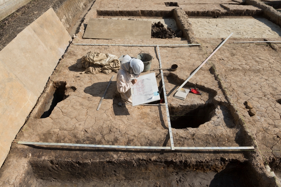 写真2 間竿を使った実測