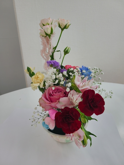 春イベント作品例:春のお花もりもりアレンジメント(小1女の子)