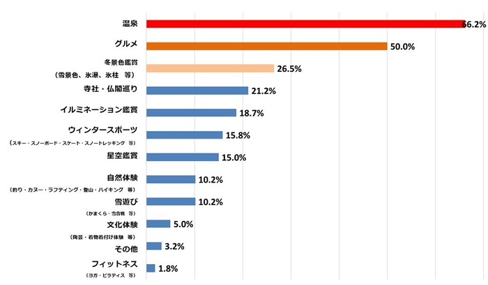 図9：冬旅で体験したいこと