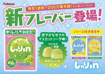 発売4か月で累計販売数480万個を記録した当社のグミ新ブランドから第3のフレーバー『しゃりinグミ マスカットソーダ』 が登場！