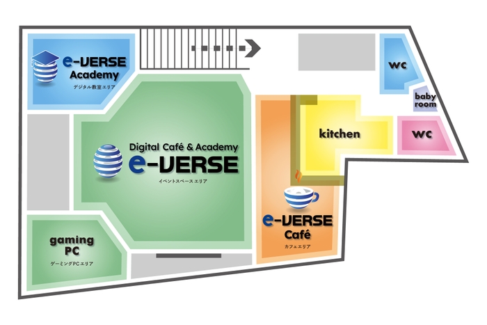 カフェ、アカデミー、eスポーツ、様々な用途に対応するデジタルコミュニティー空間