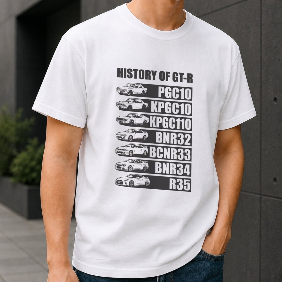 2601NS41-02 NISSAN HISTORY OF GT-R Tシャツ