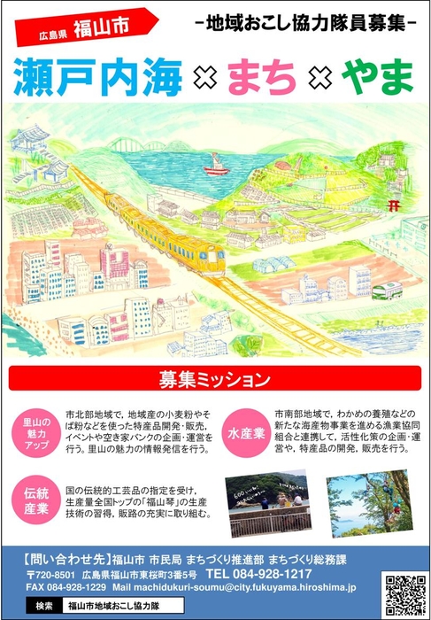 福山市地域おこし協力隊員募集チラシ（表面）