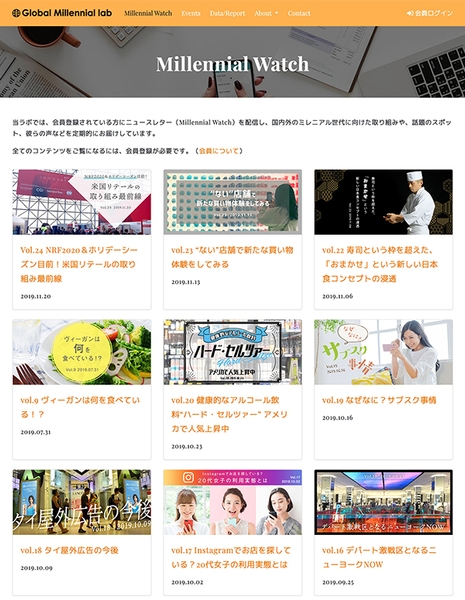 「Millennial Watch」WEBサイト画像