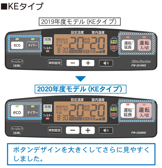 KEタイプ操作部比較