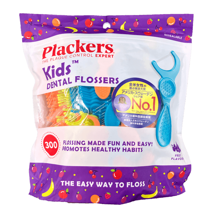 Plackers デンタルフロス マイクロクリーンキッズ フルーツフレーバー 300本
