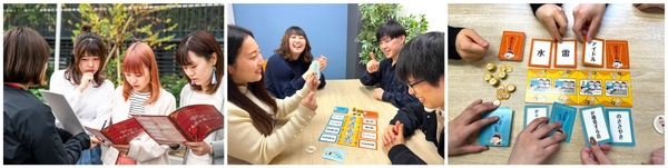 画像：“考える遊び”のイメージ｜左：謎解きゲーム／右2枚：ボードゲーム・カードゲーム