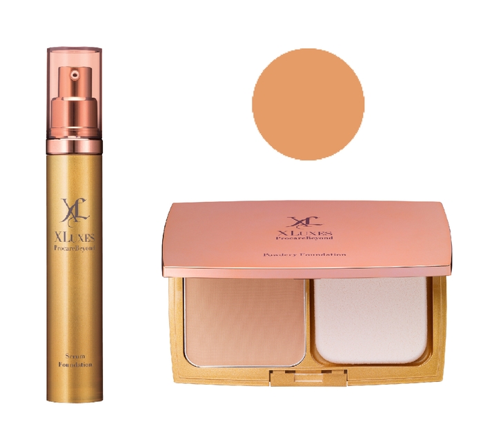 「エックスリュークス プロケアビヨンド セラムファンデーション(左)/パウダリーファンデーション(右)」※専用ケース、専用パフは別売