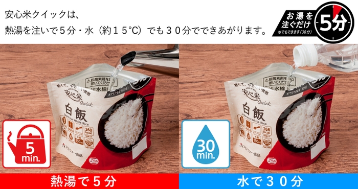 安心米クイック　お湯を注ぐだけ5分