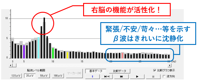 2021年4月5日にセルシネ・エイム研究所　和田様監修のもと測定した結果画面