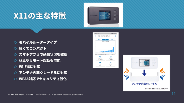 X11の主な特徴