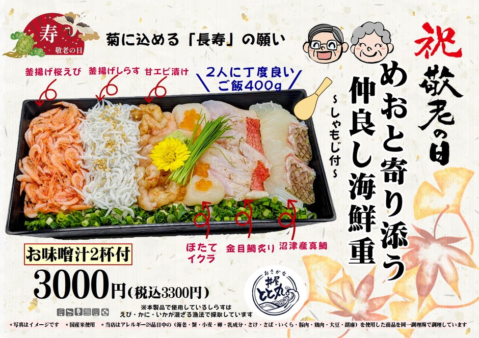 めおと寄り添う仲良し海鮮重 ～仲良く二人で～