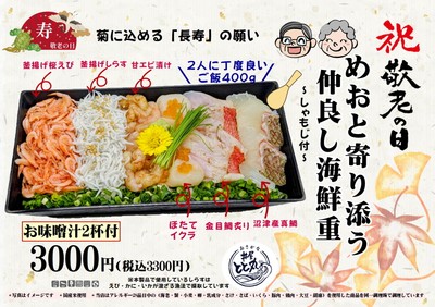 めおと寄り添う仲良し海鮮重 ～仲良く二人で～