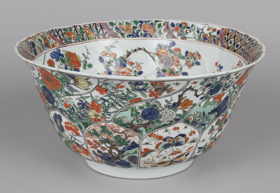 五彩花鳥文大鉢