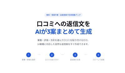 Googleなどのクチコミ返信をAIが自動生成する店舗向けクチコミ返信AIサービス「LocalReview（ローカルレビュー）」を提供開始