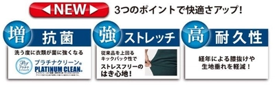 累計93万本の販売実績 「洗う度に衣類が菌に強くなる」 「動きにちゃんとついてくる」 プラチナレギンス リニューアル新登場