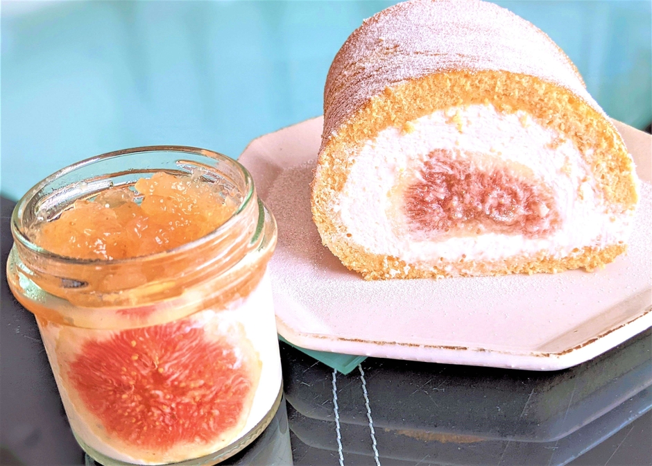 雪国ぷりんいちじくジュレ＆糀と米粉のロールケーキ(いちじく)