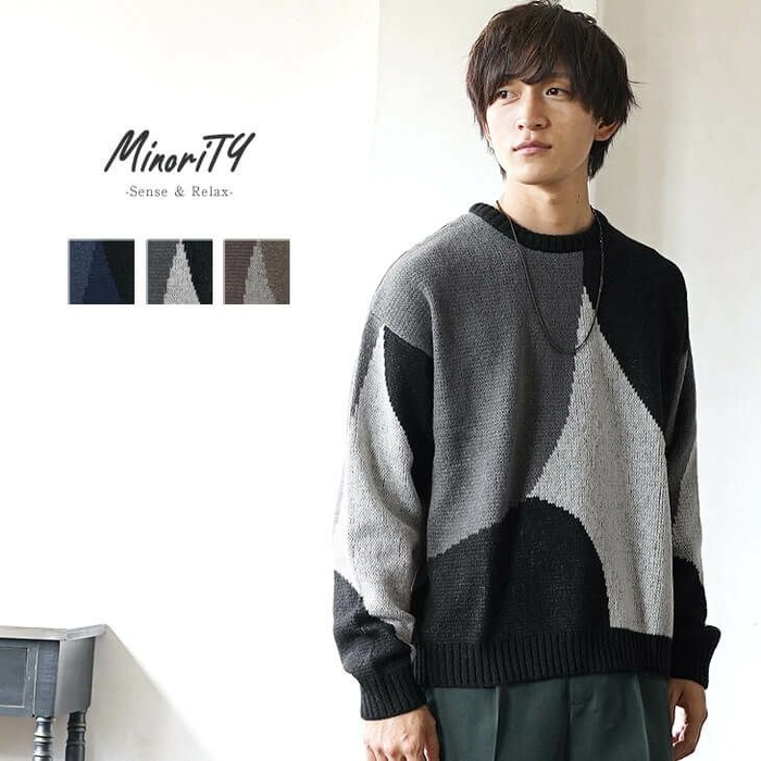 MinoriTY Select サークル柄オーバーサイズニット