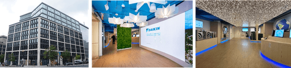 新事務所が入居するビルと「ダイキン・サステナビリティ＆イノベーション・センター」