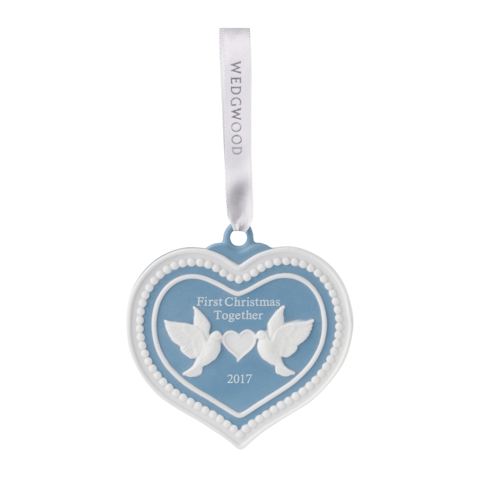 ホリデイオーナメント ハート 2017 ブルー