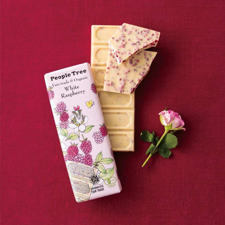 フェアトレード&オーガニックチョコ オーガニック ホワイト・ラズベリー